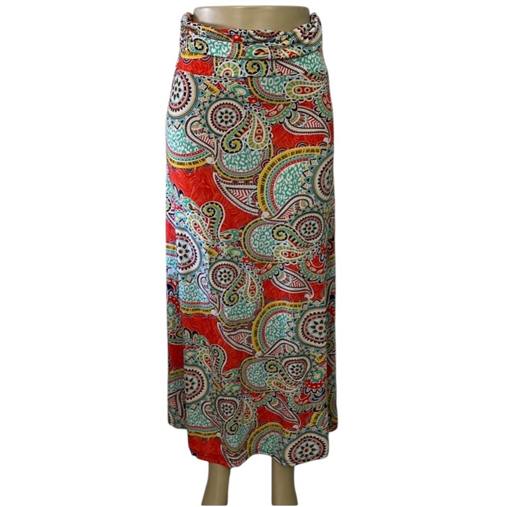 B8- Maxi Paisley Skirt - small - convertible skirt/dress size s-m WIN WIN